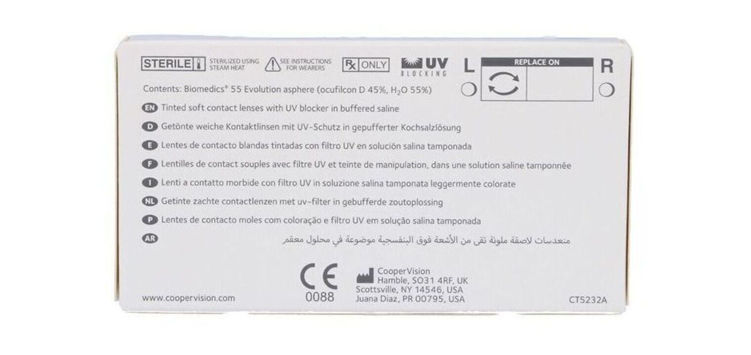 Biomedics 55 Evolution - 6er Schachtel - Monatslinsen