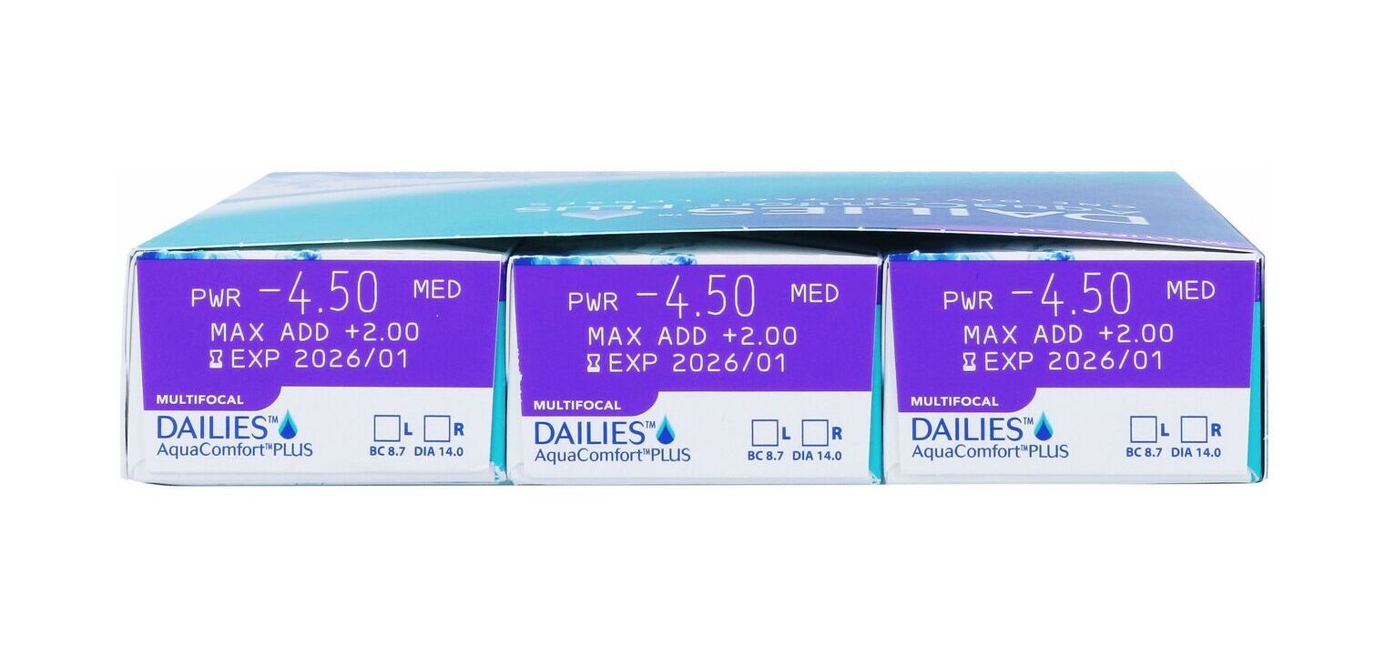 Dailies AquaComfort Plus Multifocal - Boîte de 90 - Lentilles Journalière