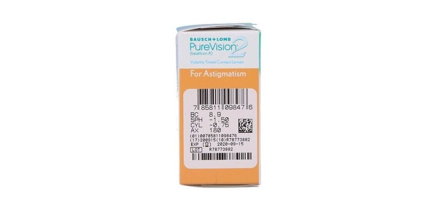 PureVision2 For Astigmatism - Boîte de 6 - Lentilles Mensuelle