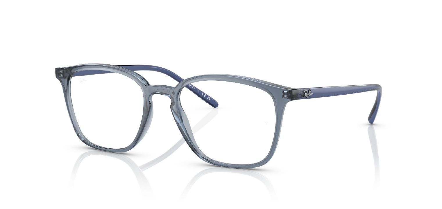 Ray-Ban Rechteckig Brillen 0RX7185 Blau für Damen/Herren