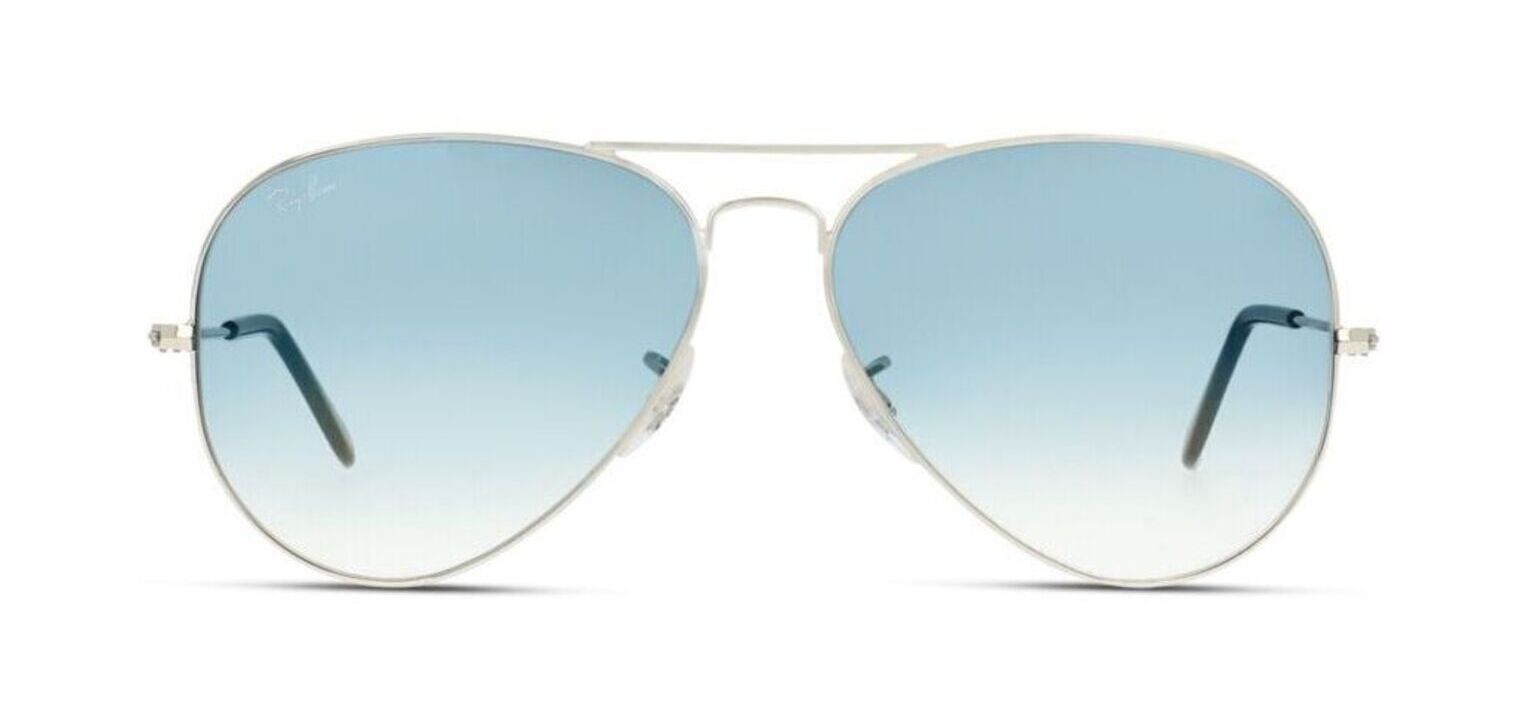 Lunettes de soleil Homme Femme Ray Ban 3025 Pilot Argent McOptic