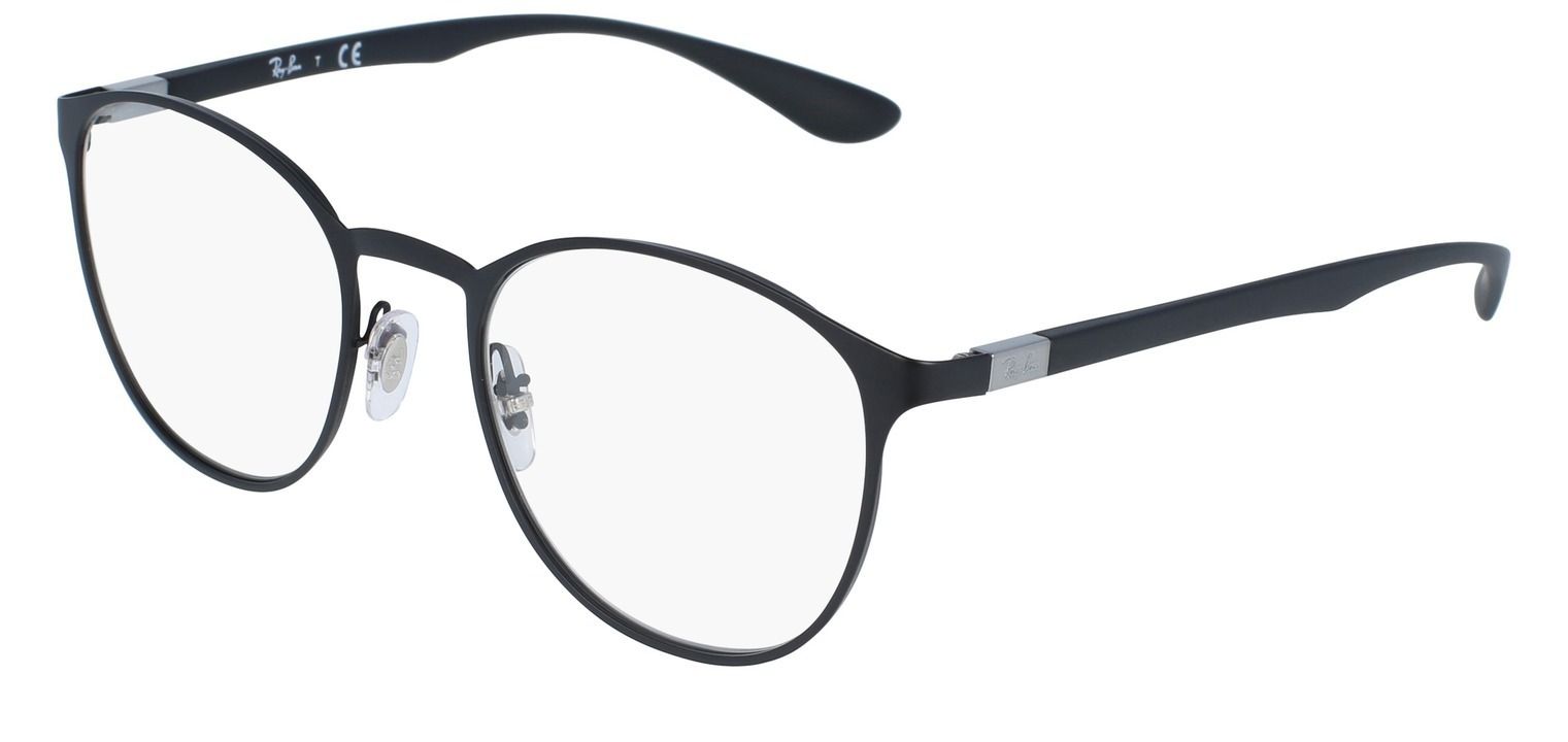 Lunettes de vue Ray Ban Ronde RX6355 Noir mat pour Homme Femme McOptic