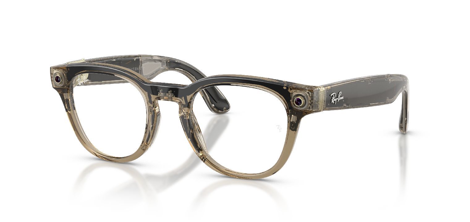 Ray-Ban Meta Rund Brillen 0RW7002 Beige für Damen/Herren