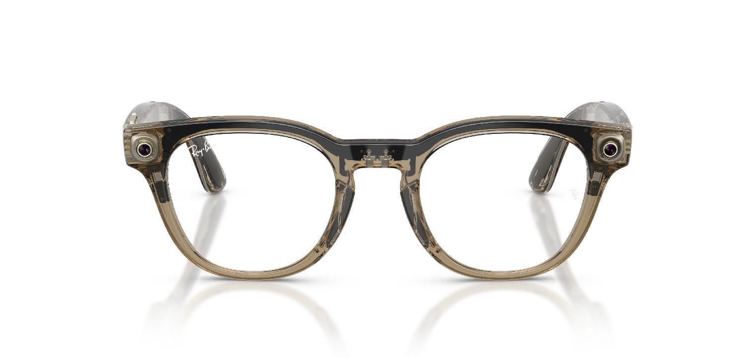 Ray-Ban Meta Rund Brillen 0RW7002 Beige für Damen/Herren