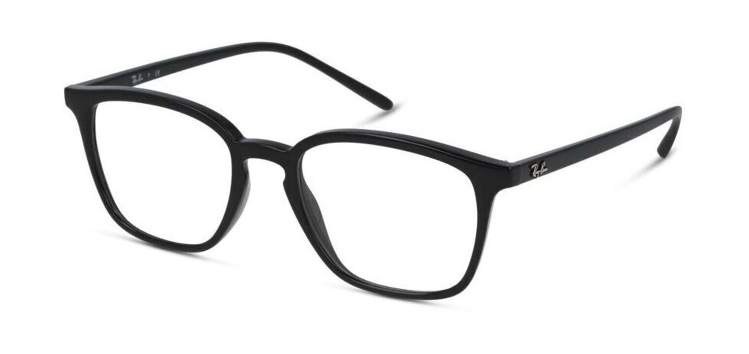 Lunettes de vue Homme-Femme Ray-Ban 0RX7185 Rectangle Noir McOptic