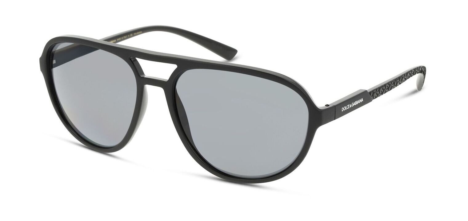 Lunettes de soleil Dolce & Gabbana Aviator 0DG6150 Noir mat pour Homme
