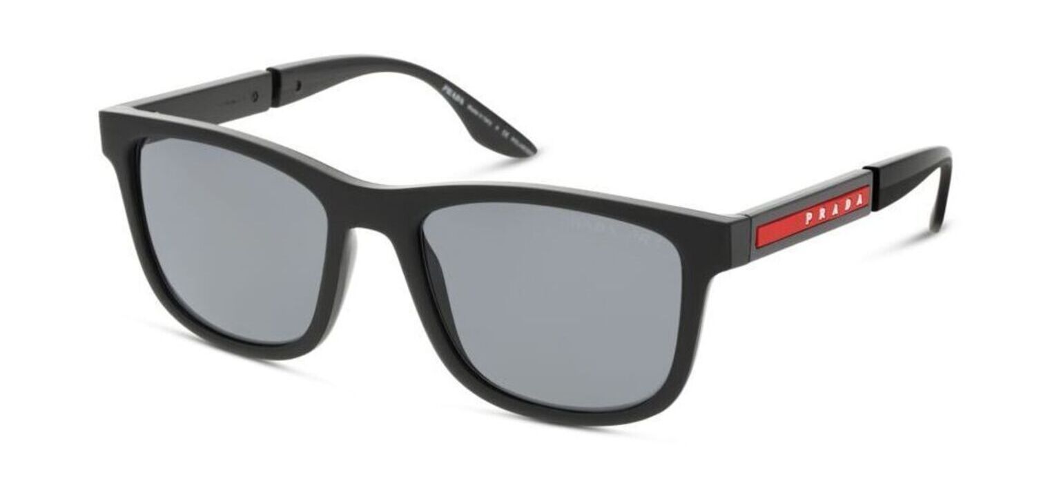 Lunettes de soleil Prada Linea Rossa Rectangle 0PS 04XS Noir pour Homme
