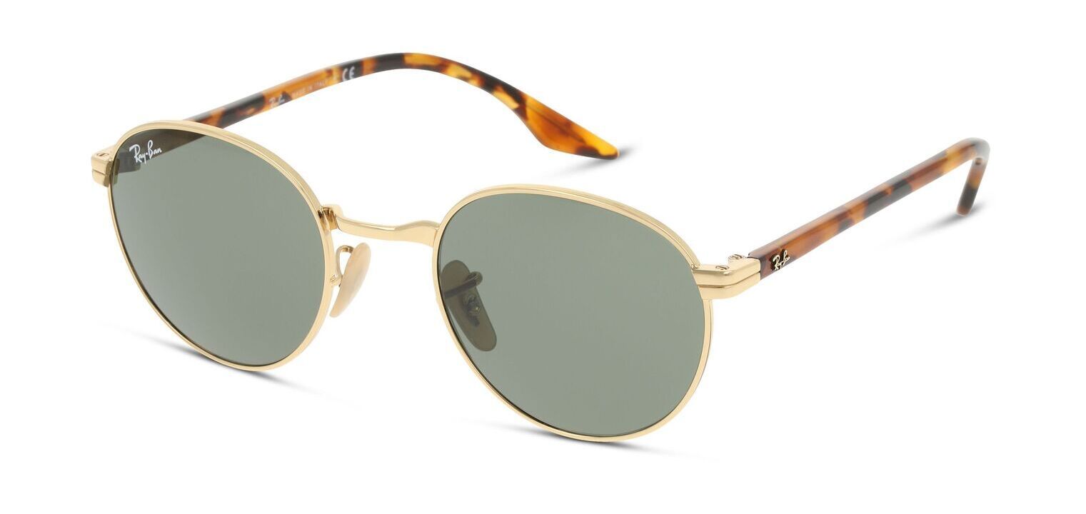 Lunettes de soleil Ray Ban Ronde 0RB3691 Dore pour Homme Femme McOptic