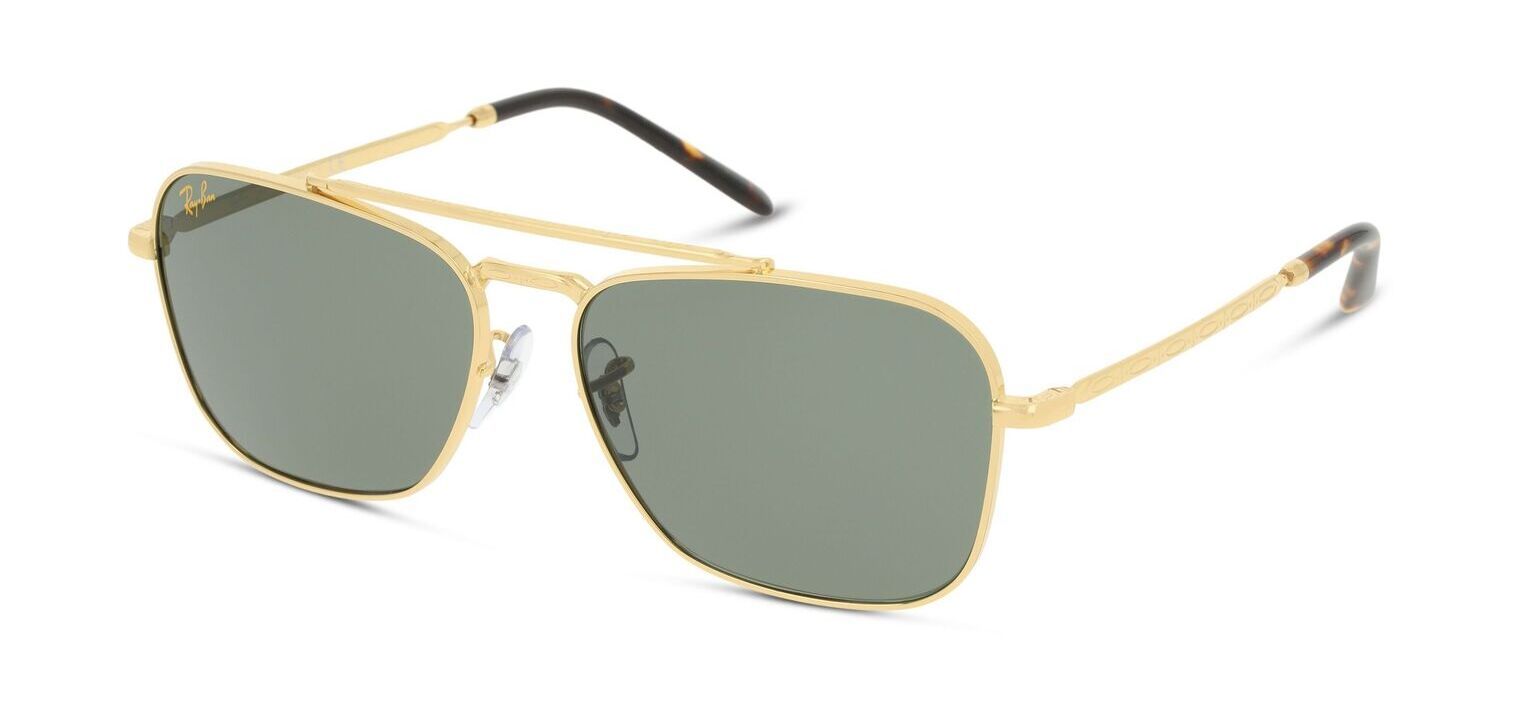 Occhiali da sole Uomo Donna Ray Ban 0RB3636 Rettangolari Oro McOptic