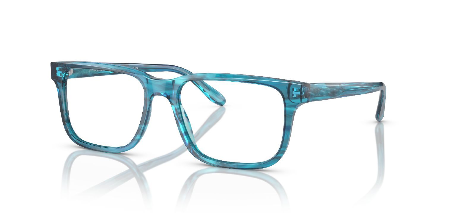 Emporio Armani Rechteckig Brillen 0EA3218 Blau für Herren