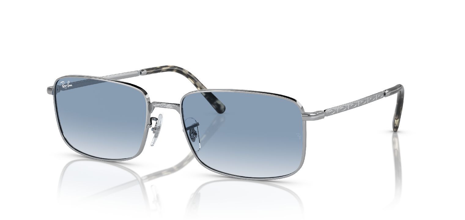 Ray-Ban Rechteckig Sonnenbrillen 0RB3717 Sillber für Damen/Herren