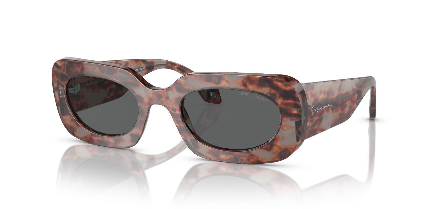 Lunettes de soleil Giorgio Armani Rectangle 0AR8182 Gris pour Femme