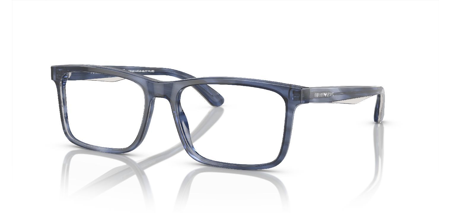 Emporio Armani Rechteckig Brillen 0EA3227 Blau für Herren