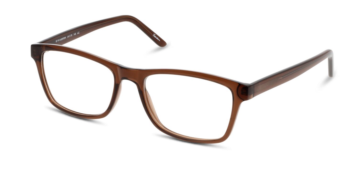 Seen Rechteckig Brillen SNKM04 Braun für Herren