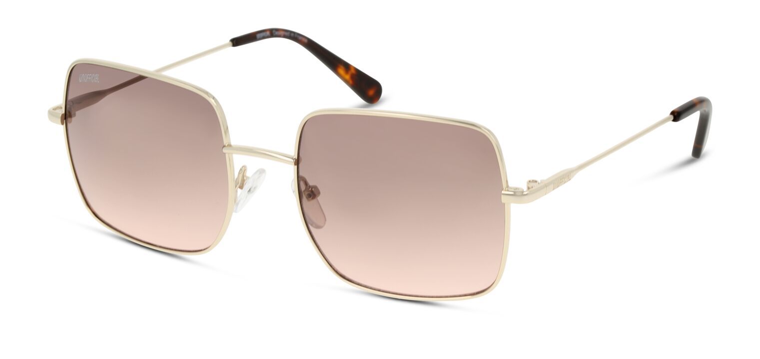 Unofficial Rechteckig Sonnenbrillen UNSU0078 Gold für Damen/Herren
