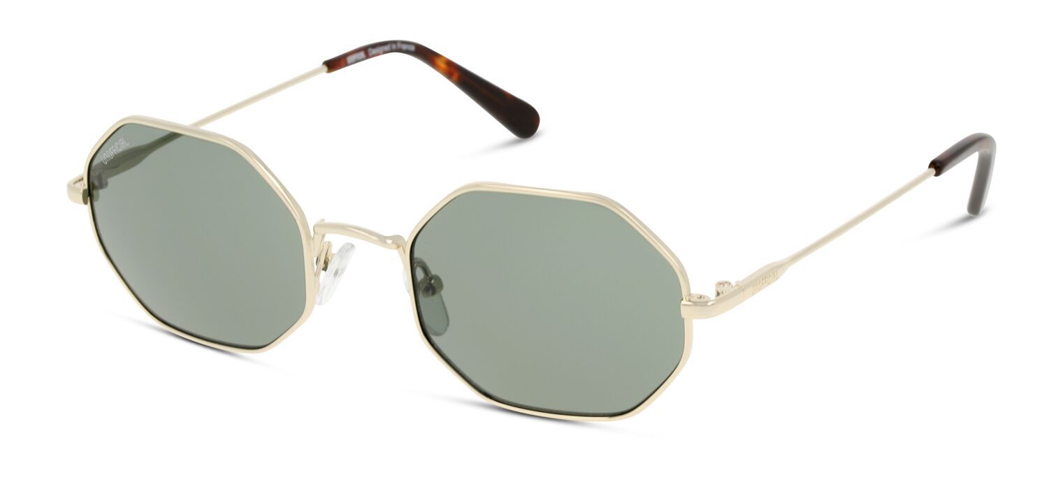 Unofficial Rechteckig Sonnenbrillen UNSU0080 Gold für Damen/Herren