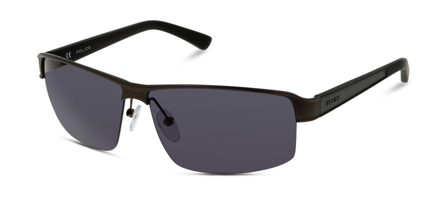 Lunettes de soleil Police Rectangle S8855 Gris pour Homme McOptic