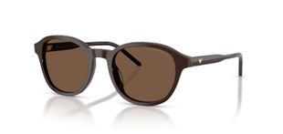 Lunettes de soleil Emporio Armani Ronde 0EA4247U Marron pour Homme